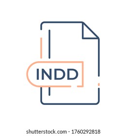 INDD Icon. INDD File Format extension line icon.