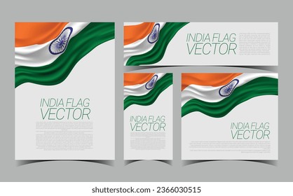Indea Flag Banner Set Vector, social media banner,
