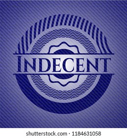 Indecent badge with jean texture