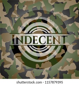 Indecent on camouflage pattern