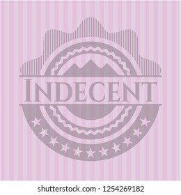 Indecent pink emblem. Retro