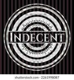 Indecent silvery emblem or badge. Vector Illustration. Mosaic. 