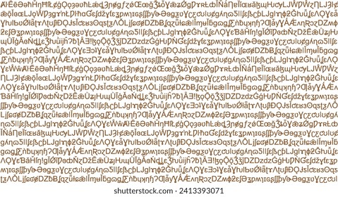 Indecipherable text made up of special characters, to convey alien writing or the internal workings of a digital system.