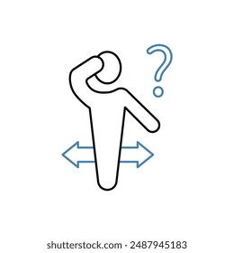 indecisive concept line icon. Simple element illustration. indecisive concept outline symbol design.