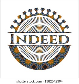Indeed arabesque style emblem. arabic decoration.