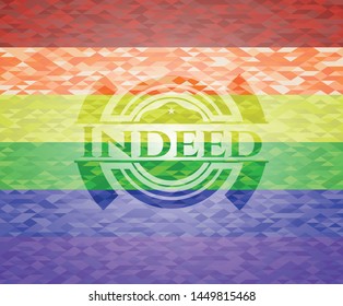 Indeed lgbt colors emblem. Vector Illustration. Mosaic.