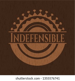 Indefensible retro wooden emblem