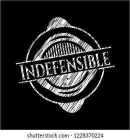 Indefensible written with chalkboard texture