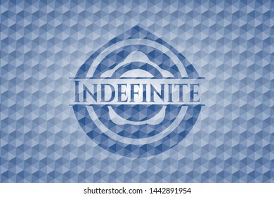 Indefinite blue polygonal badge. Vector Illustration. Detailed.