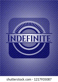 Indefinite emblem with denim high quality background