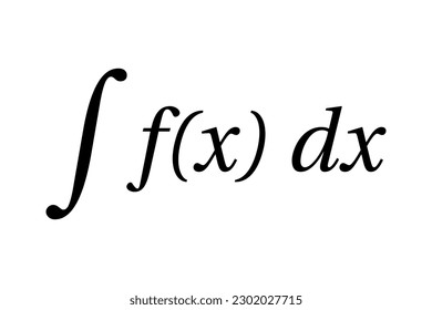 Indefinite integral of function. Algebra. Symbol. Vector illustration.