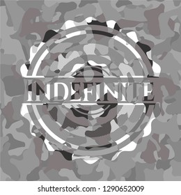 Indefinite on grey camouflage pattern
