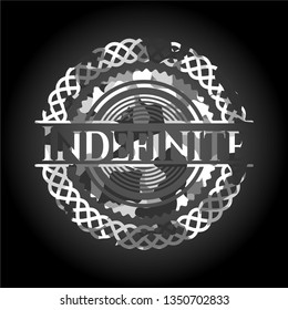 Indefinite on grey camouflage pattern