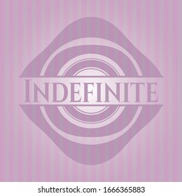 Indefinite retro pink emblem. Vector Illustration. Detailed.