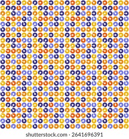  indefinite vector seamless pattern consisting of various multicolored graphic elements.  Seamless texture