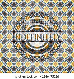 Indefinitely arabic emblem background. Arabesque decoration.