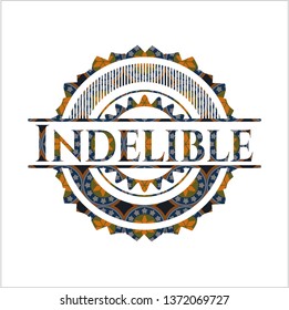 Indelible arabesque badge. arabic decoration.