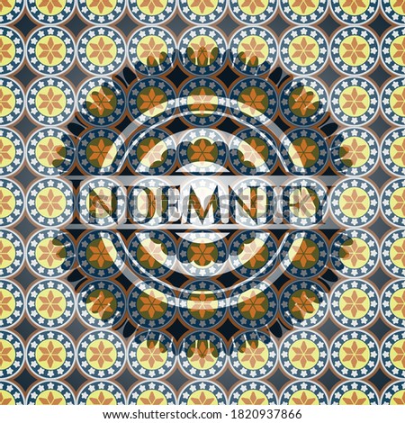 Indemnify arabic emblem. Arabesque decoration. 