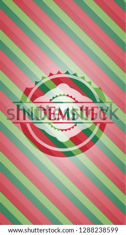 Indemnify christmas style emblem.