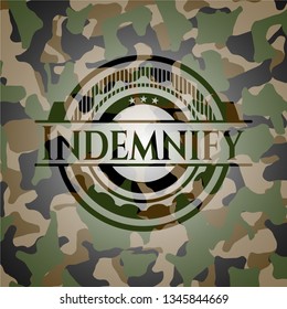 Indemnify on camouflaged texture