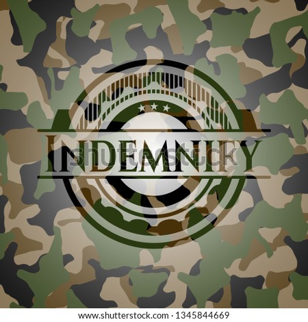 Indemnify on camouflaged texture