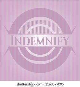 Indemnify realistic pink emblem
