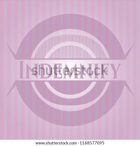 Indemnify realistic pink emblem