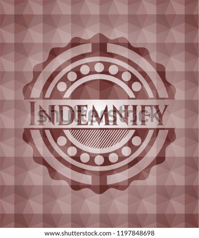 Indemnify red seamless polygonal badge.