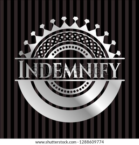 Indemnify silvery emblem or badge