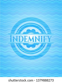 Indemnify water wave concept style emblem.