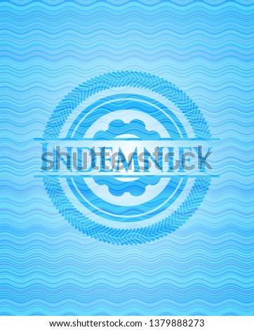 Indemnify water wave concept style emblem.