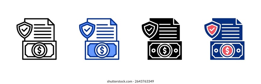 Indemnity icon sheet multiple style collection