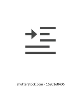 Indent icon. Alignment symbol modern, simple, vector, icon for website design, mobile app, ui. Vector Illustration