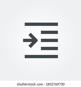 indent Icon. user setting symbol isolated on Gradient background. Vector Illustration