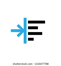 Indent left edit text  vector icon. Pictogram from set Smartphone Essentials. Isolated on white background