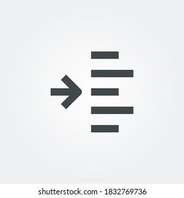 indent left Icon. user setting symbol isolated on Gradient background. Vector Illustration