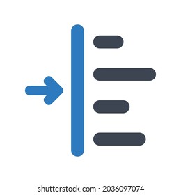  Indent left icon.paragraph, typography (vector illustration)