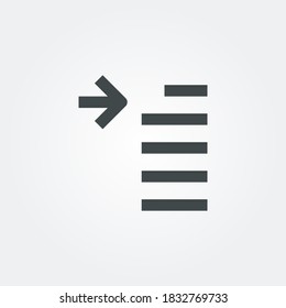 indent paragraph Icon. user setting symbol isolated on Gradient background. Vector Illustration