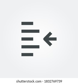 indent right Icon. user setting symbol isolated on Gradient background. Vector Illustration