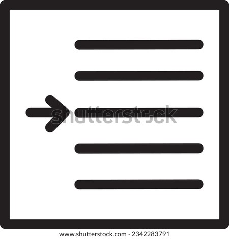 Indent Right Text Outline Icon