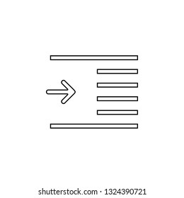 indent, text icon. Simple thin line, outline vector of Text editor icons for UI and UX, website or mobile application