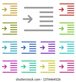 indent, text multi color icon. Simple thin line, outline vector of Text editor icons for UI and UX, website or mobile application