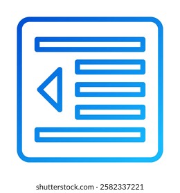 Indentation Icon with Blue Gradient Line Design