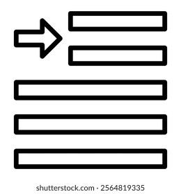 Indentation Vector Line Icon Design