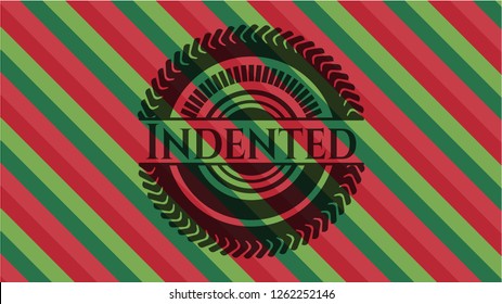 Indented christmas colors emblem.