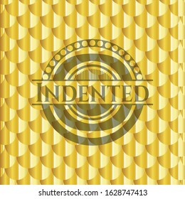 Indented gold badge. Scales pattern. Vector Illustration. Detailed.