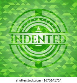 Indented green mosaic emblem. Vector Illustration. Detailed.