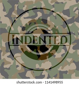 Indented on camouflage texture