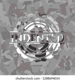 Indented on grey camouflaged pattern