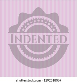 Indented pink emblem